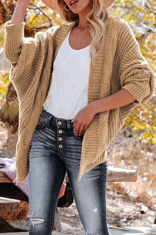 Cárdigan informal de color liso con cuello en V (6 colores)