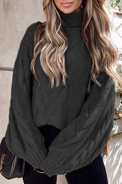 Suéteres casuales de cuello alto de color liso para calle (5 colores)