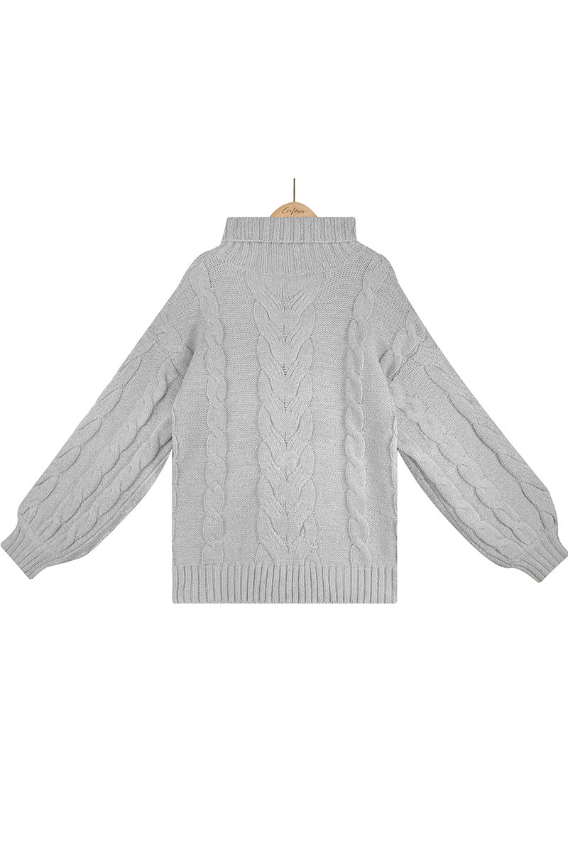 Suéteres casuales de cuello alto de color liso para calle (5 colores)
