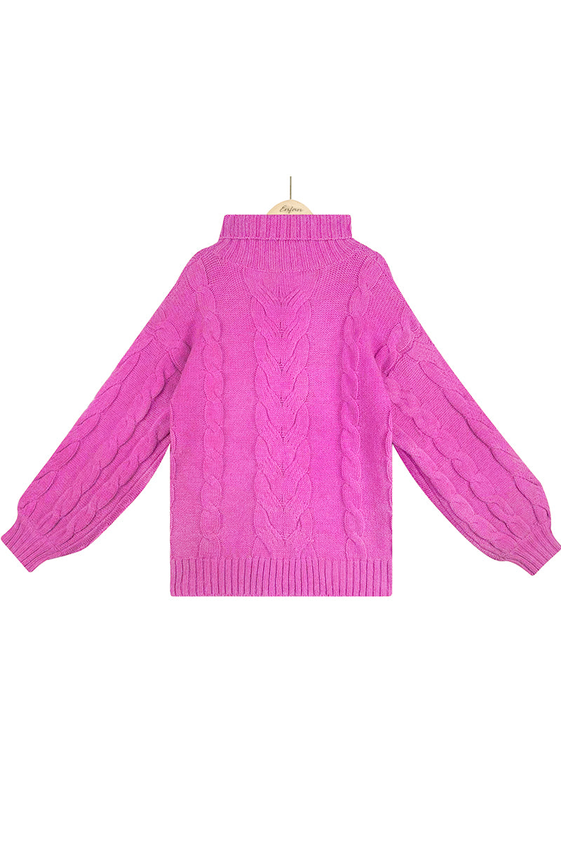 Suéteres casuales de cuello alto de color liso para calle (5 colores)