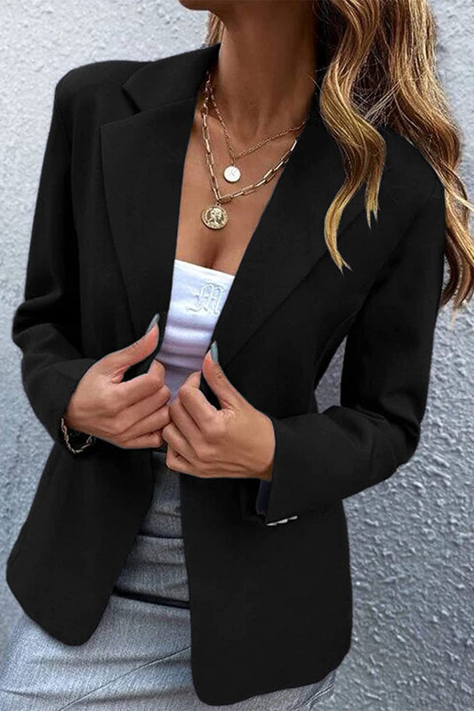 Prenda exterior informal con botones lisos y cuello vuelto (7 colores)