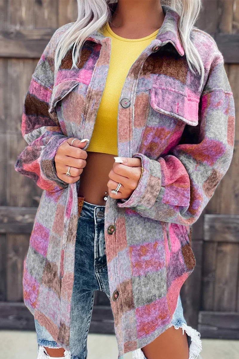 Blusas casuales con cuello vuelto y estampado urbano (3 colores)