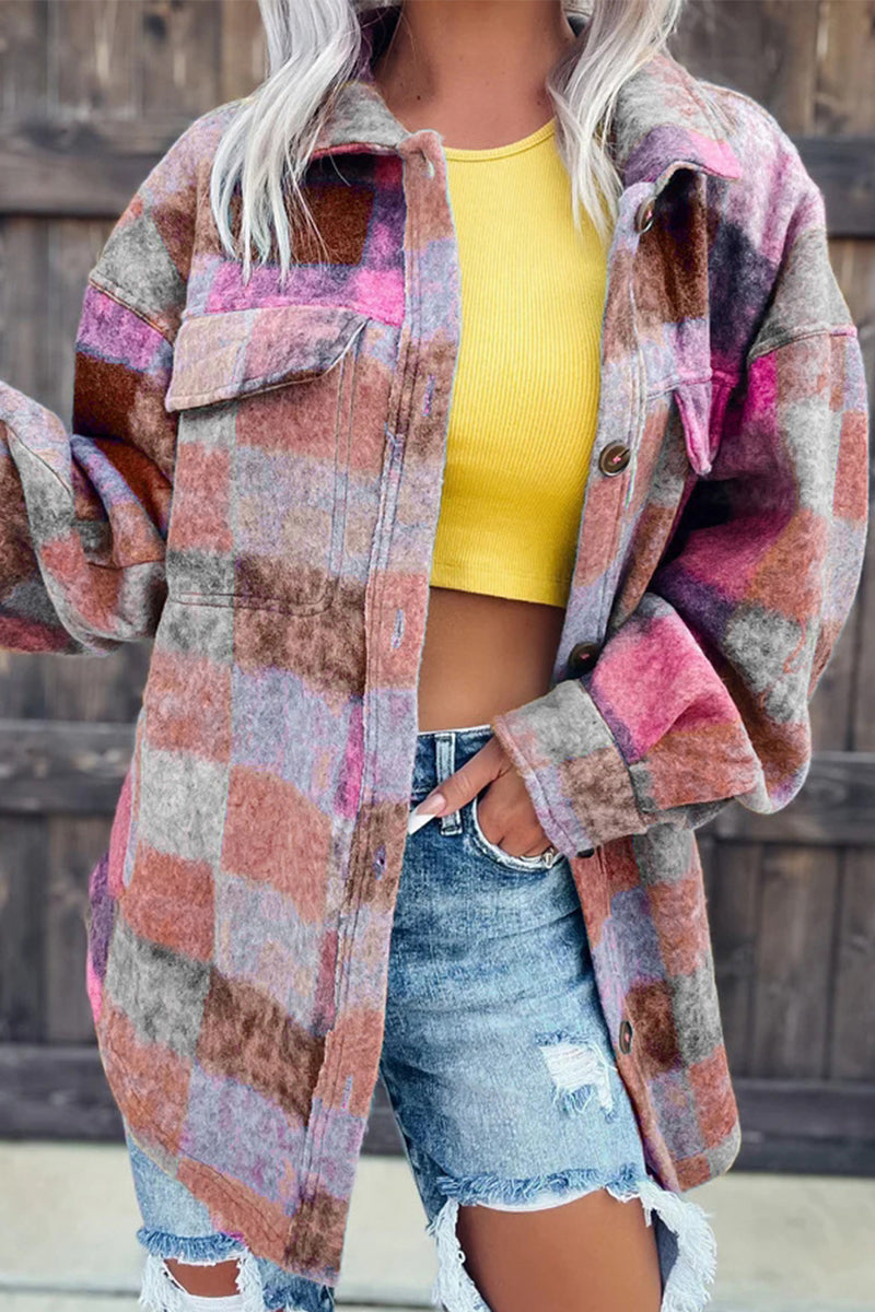 Blusas casuales con cuello vuelto y estampado urbano (3 colores)