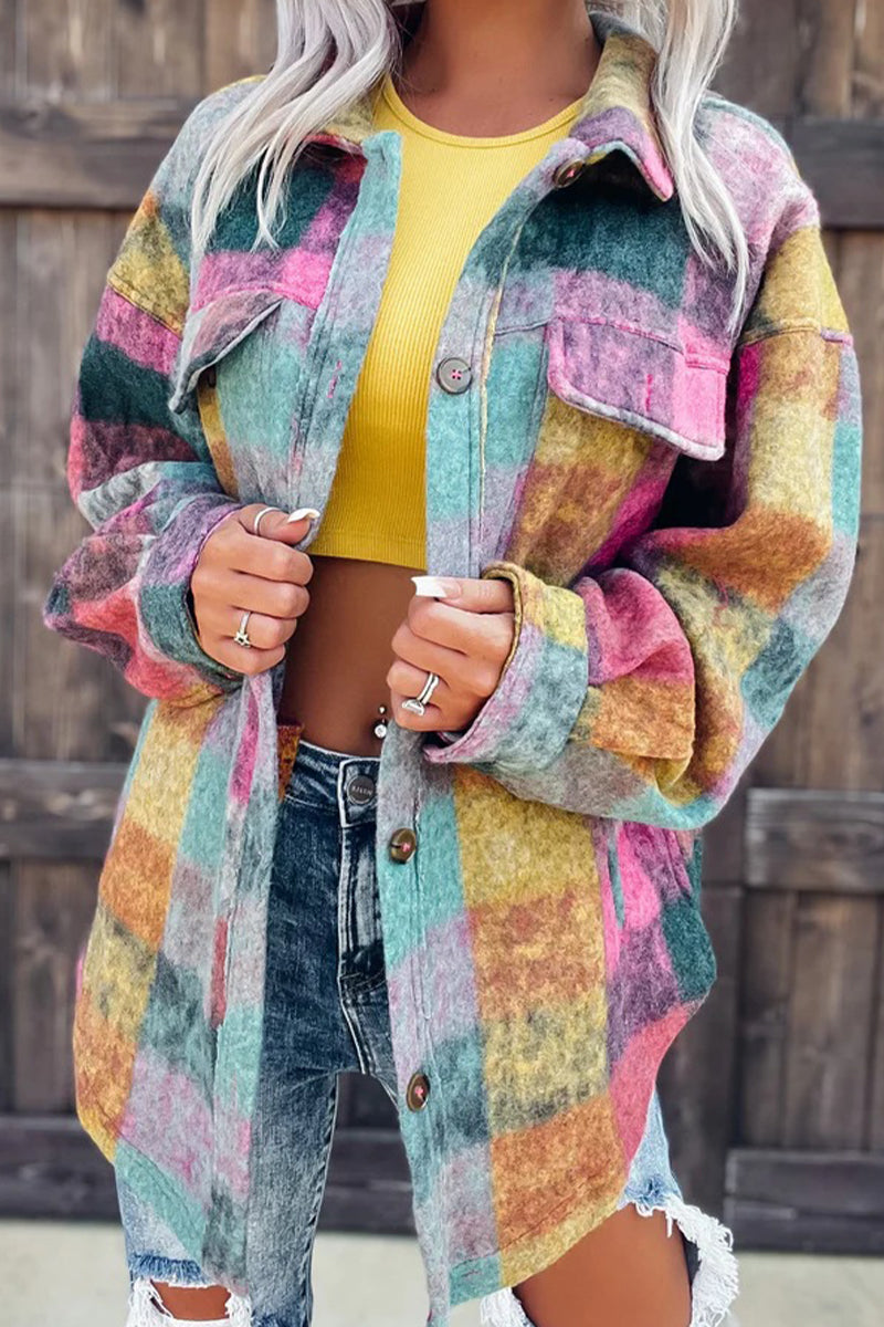 Blusas casuales con cuello vuelto y estampado urbano (3 colores)