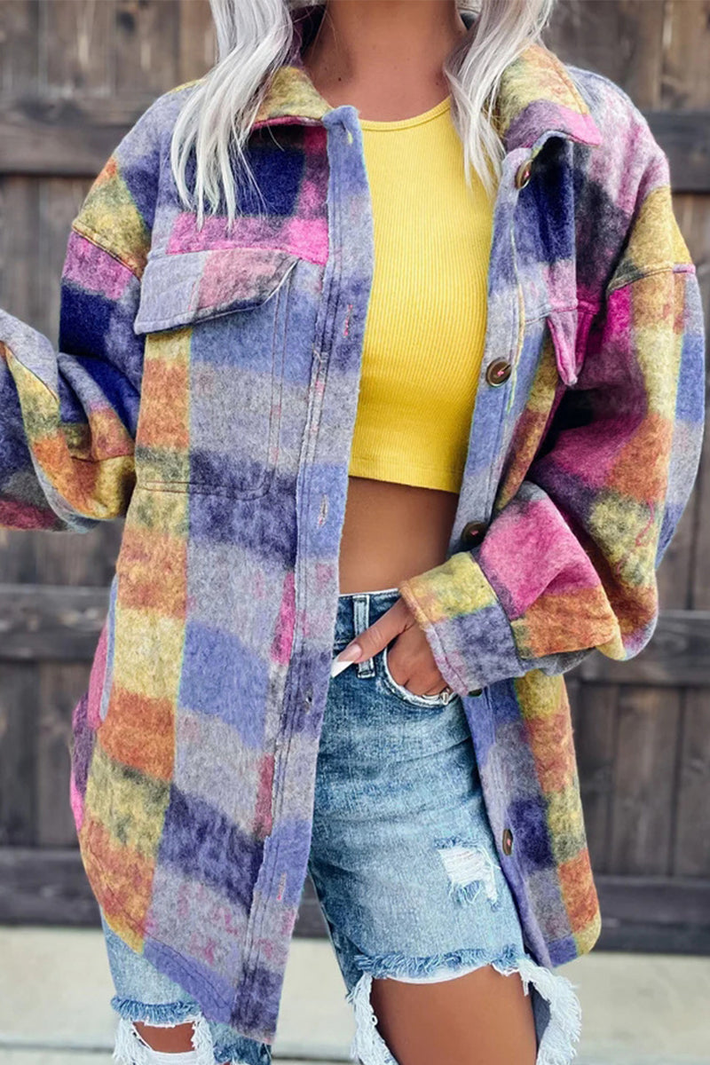 Blusas casuales con cuello vuelto y estampado urbano (3 colores)