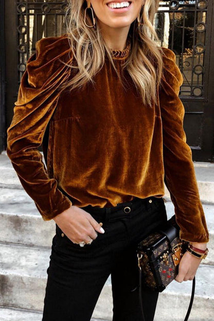 Tops casuales de cuello alto con orillo de fibra en colores lisos (5 colores)