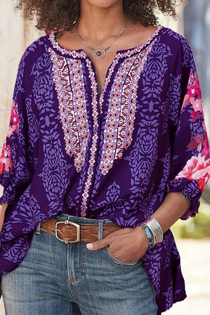 Tops casuales con cuello en V y estampados