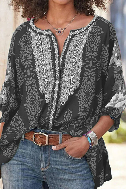 Tops casuales con cuello en V y estampados