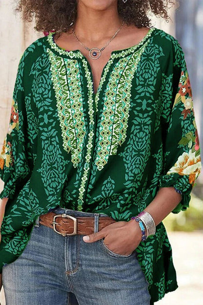 Tops casuales con cuello en V y estampados