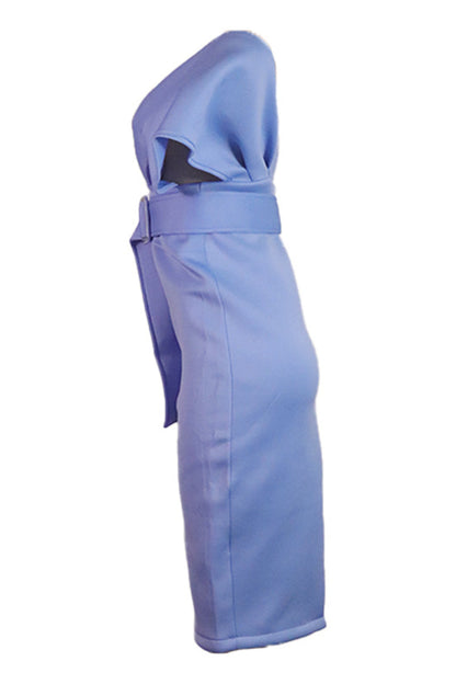 Elegante vestido de falda de un solo paso con escote en V sólido (2 colores)