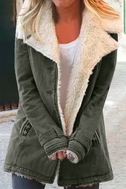 Elegante prenda exterior con botones lisos y cuello vuelto (9 colores)