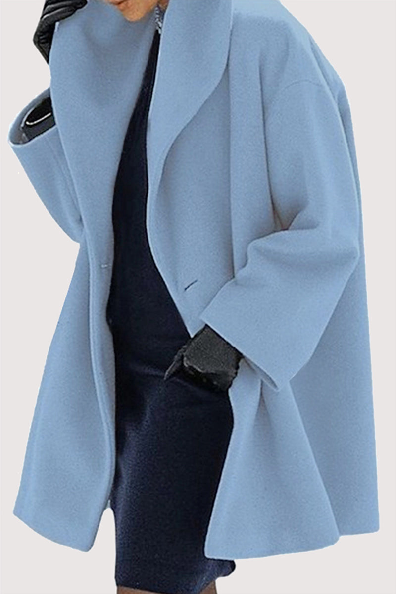 Prenda exterior informal, elegante, lisa, con botones y cuello con capucha (7 colores)