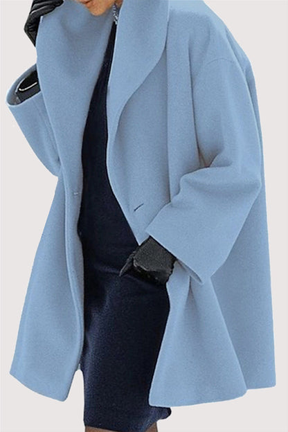 Prenda exterior informal, elegante, lisa, con botones y cuello con capucha (7 colores)