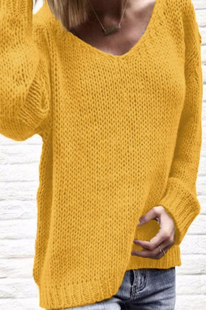 Suéteres casuales de cuello en V de color sólido (6 colores)