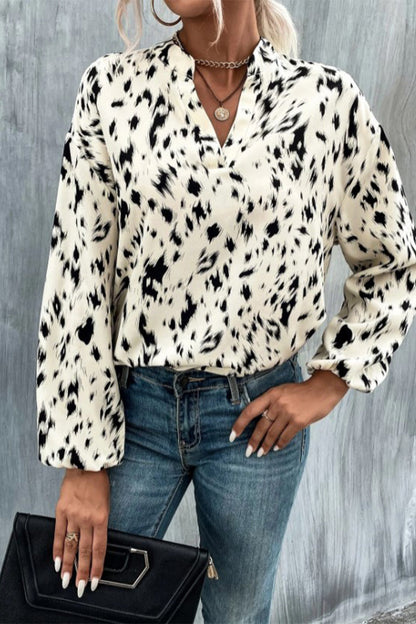 Tops de cuello en V con estampado de cebra de calle