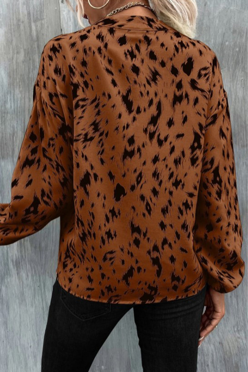 Tops de cuello en V con estampado de cebra de calle