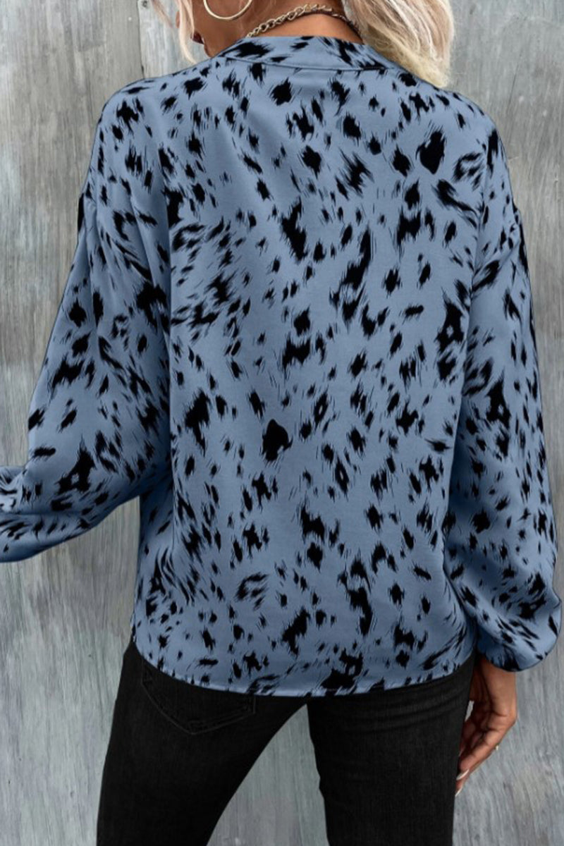 Tops de cuello en V con estampado de cebra de calle