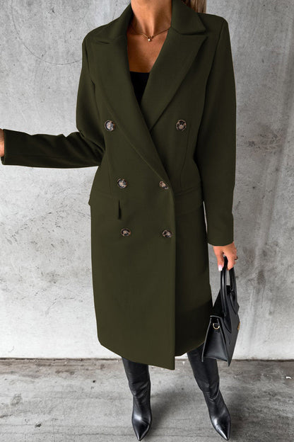 Elegante prenda exterior con botones lisos y cuello vuelto (8 colores)