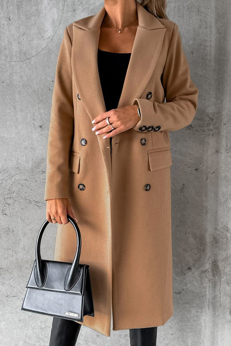 Elegante prenda exterior con botones lisos y cuello vuelto (8 colores)