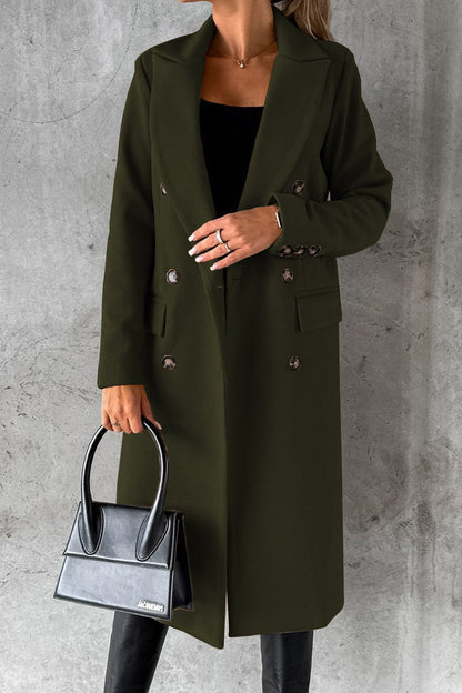 Elegante prenda exterior con botones lisos y cuello vuelto (8 colores)
