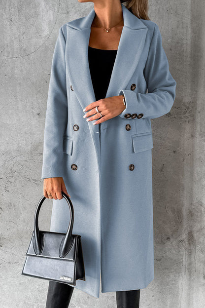 Elegante prenda exterior con botones lisos y cuello vuelto (8 colores)