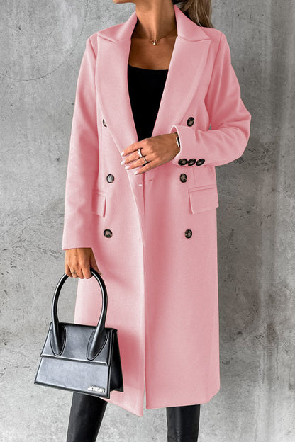 Elegante prenda exterior con botones lisos y cuello vuelto (8 colores)