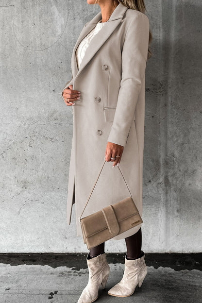 Elegante prenda exterior con botones lisos y cuello vuelto (8 colores)