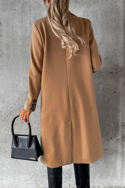 Elegante prenda exterior con botones lisos y cuello vuelto (8 colores)
