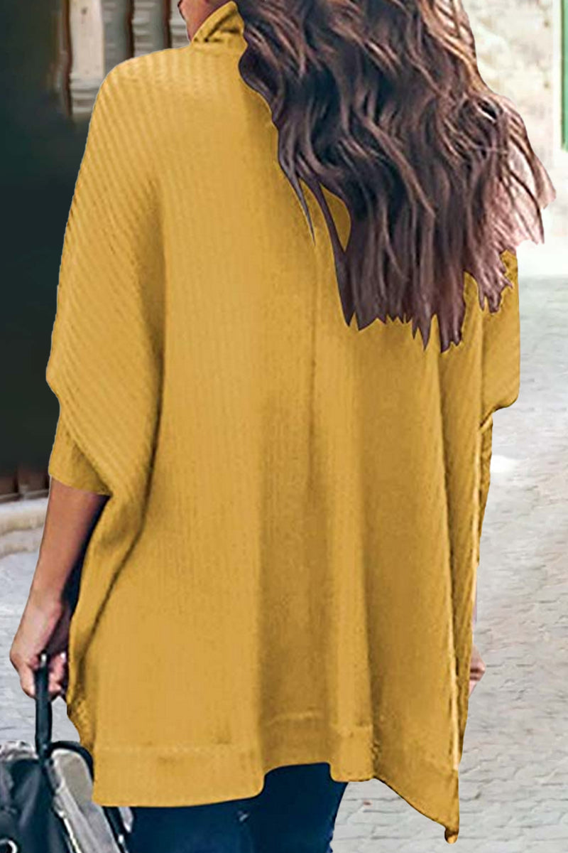 Suéteres casuales de cuello alto de color sólido (5 colores)