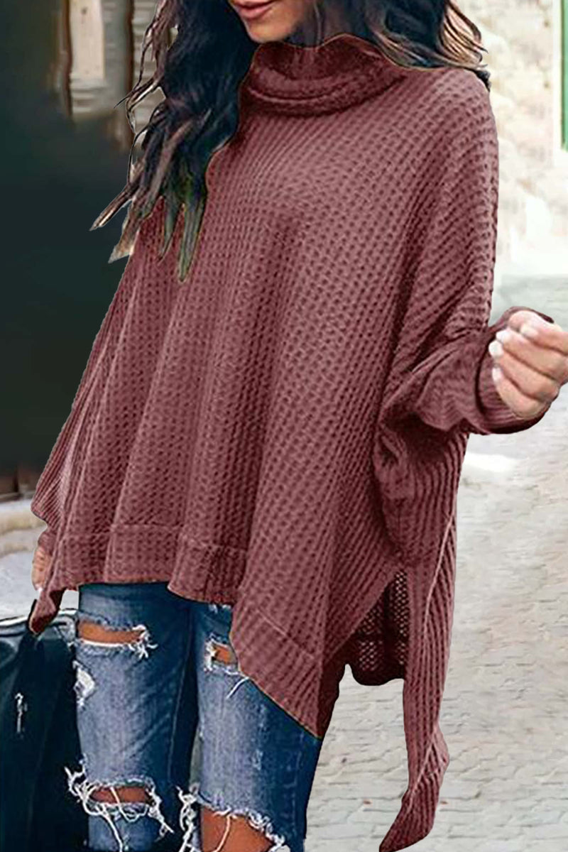 Suéteres casuales de cuello alto de color sólido (5 colores)