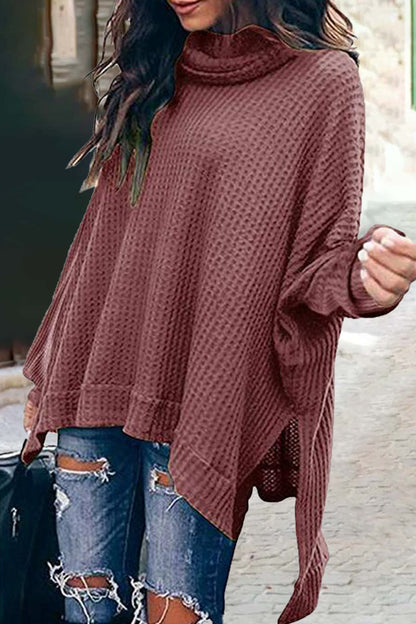 Suéteres casuales de cuello alto de color sólido (5 colores)