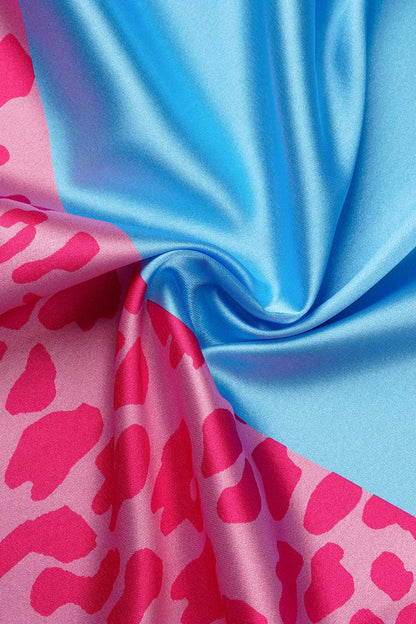 Blusas casuales con cuello vuelto y estampado de patchwork