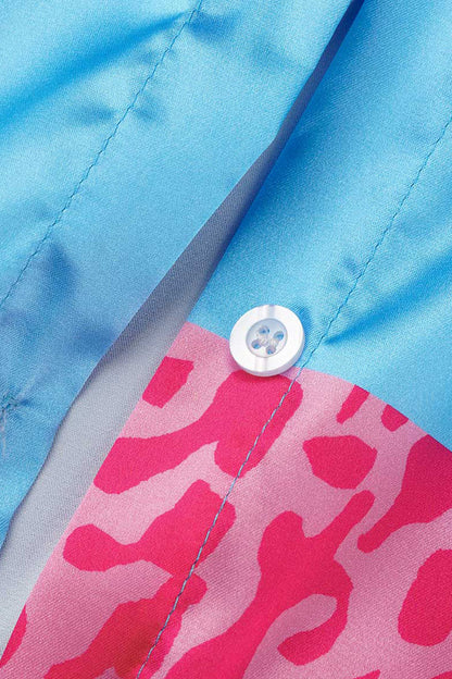 Blusas casuales con cuello vuelto y estampado de patchwork