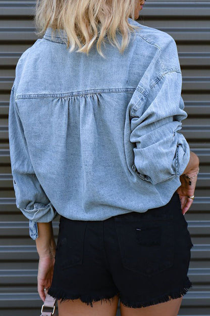 Prendas de abrigo de cuello camisero liso de moda