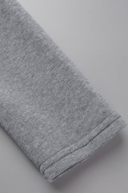 Sudadera informal de cuello alto con bolsillos y parches lisos (5 colores)
