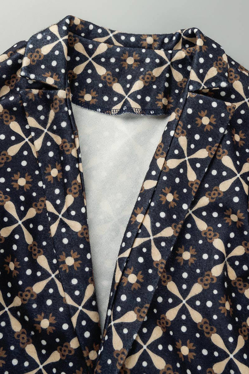 Prendas de abrigo informales con cuello vuelto y botones de patchwork (9 colores)