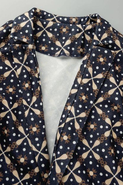 Prendas de abrigo informales con cuello vuelto y botones de patchwork (9 colores)