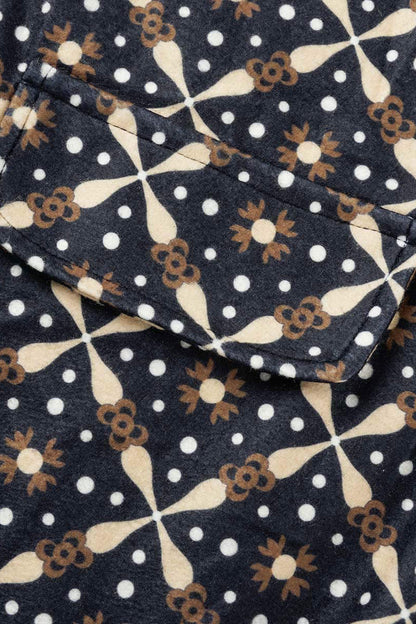Prendas de abrigo informales con cuello vuelto y botones de patchwork (9 colores)