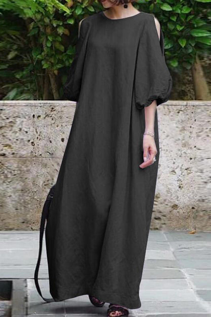 Vestidos casuales sencillos de cuello redondo (3 colores)