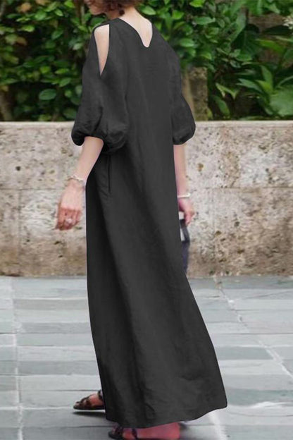 Vestidos casuales sencillos de cuello redondo (3 colores)