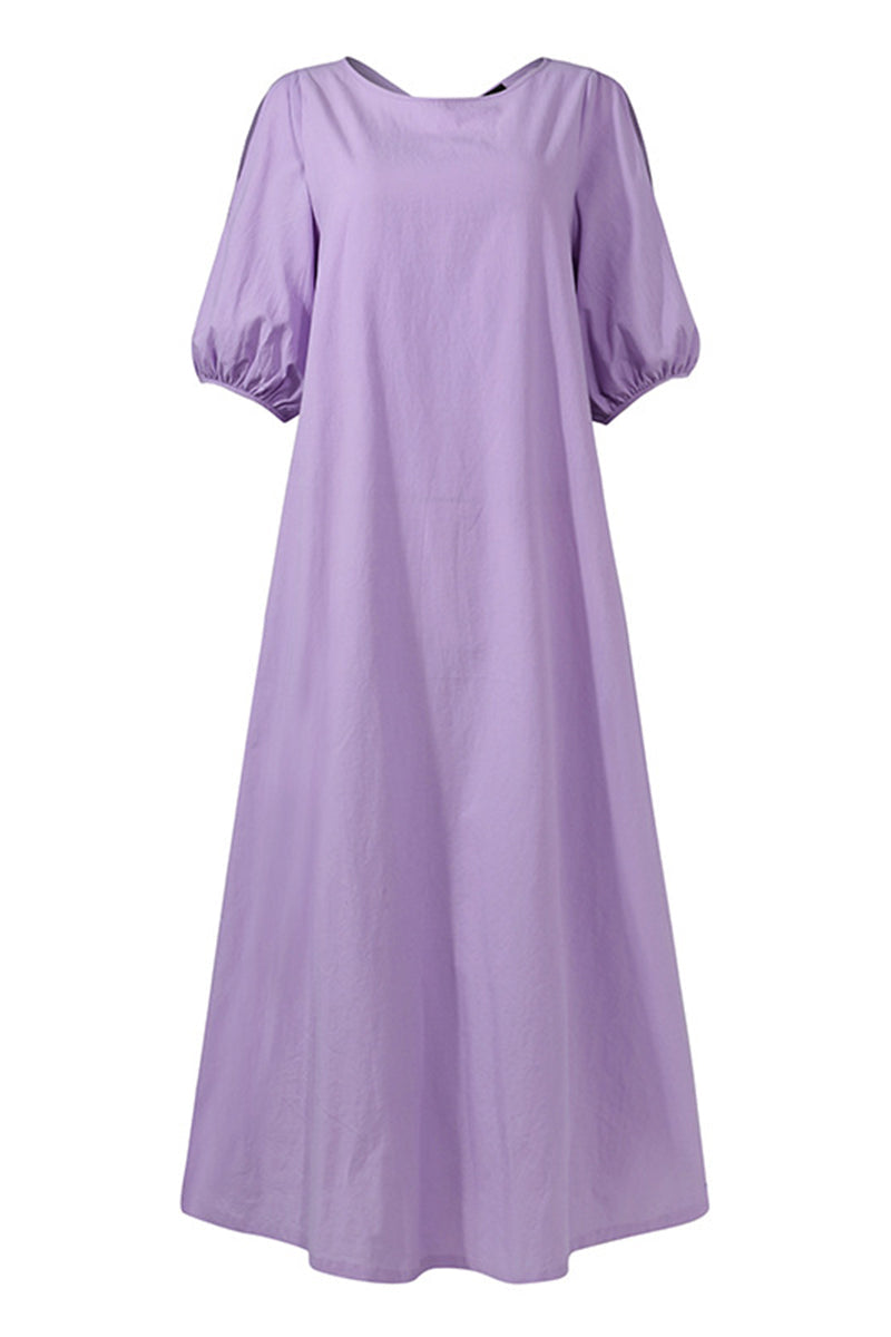 Vestidos casuales sencillos de cuello redondo (3 colores)