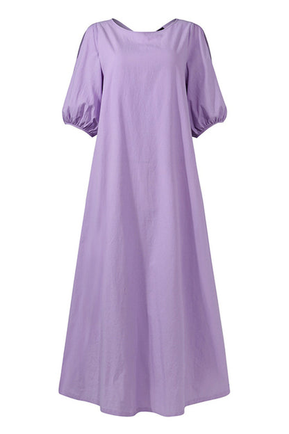 Vestidos casuales sencillos de cuello redondo (3 colores)