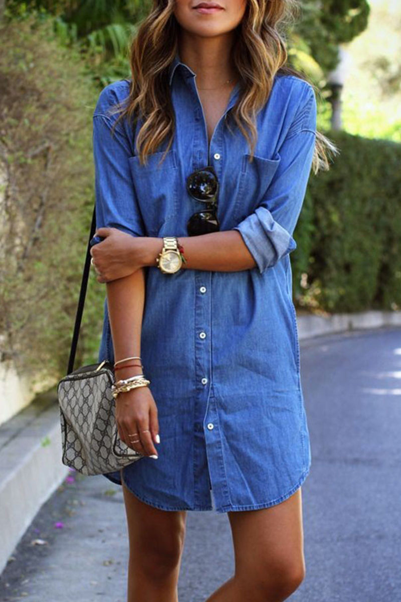 Blusas de cuello vuelto con patchwork liso de Street Simplicity