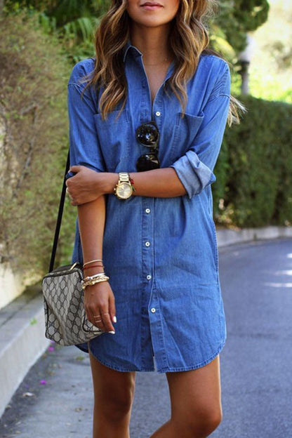 Blusas de cuello vuelto con patchwork liso de Street Simplicity