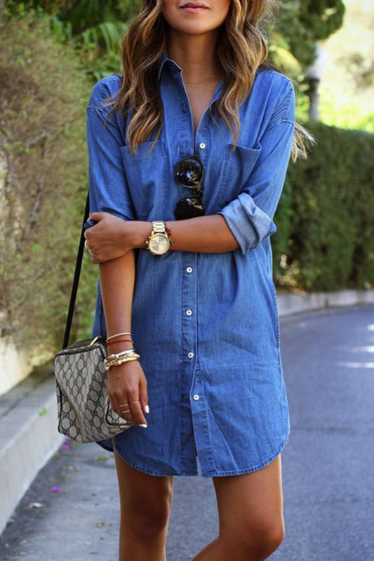 Blusas de cuello vuelto con patchwork liso de Street Simplicity