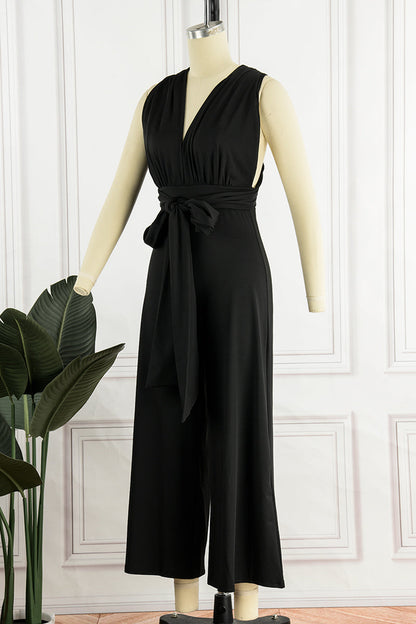 Mono holgado con cuello halter y vendaje liso de calle (4 colores)
