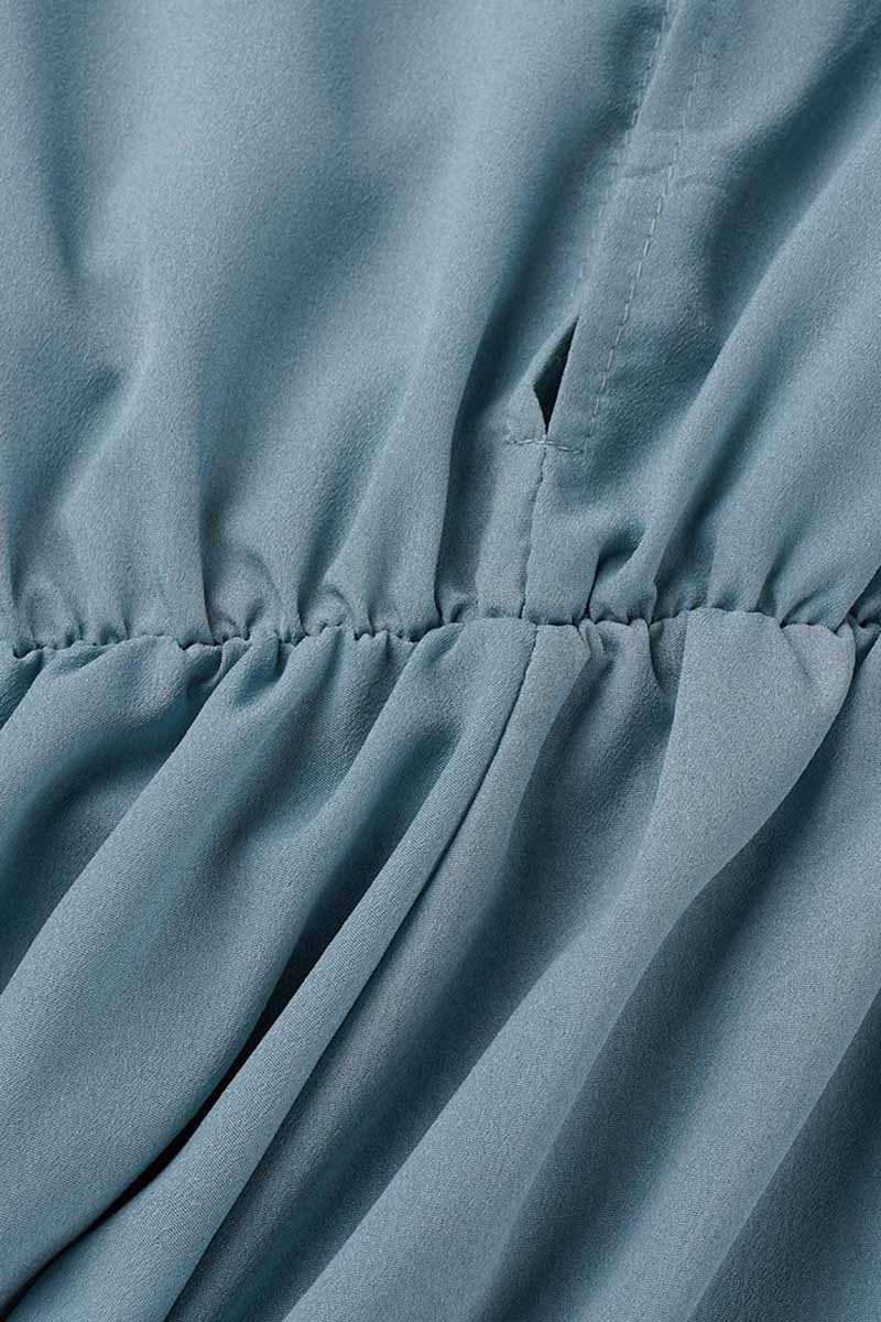 Mono holgado de moda urbana con escote en V, espalda descubierta y liso (3 colores)