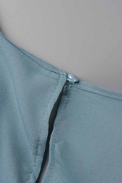 Mono holgado de moda urbana con escote en V, espalda descubierta y liso (3 colores)
