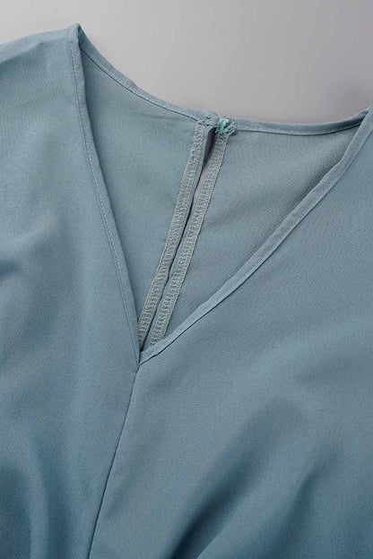 Mono holgado de moda urbana con escote en V, espalda descubierta y liso (3 colores)