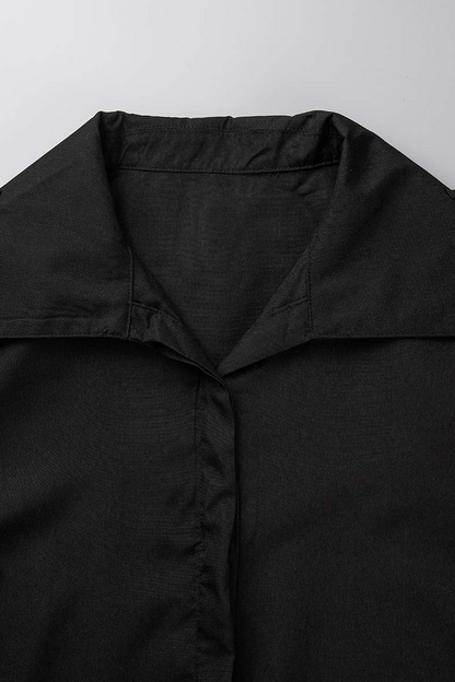Prendas de abrigo informales con cuello vuelto y parches sólidos